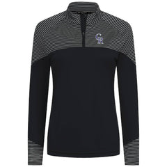 MLB Colorado Rockies Levelwear Women's Classic Stripes Insignia 2.0 Raglan Quarter-Zip Top