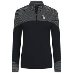 MLB Chicago White Sox Levelwear Women's Classic Stripes Insignia 2.0 Raglan Quarter-Zip Top