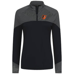 MLB Baltimore Orioles Levelwear Women's Classic Stripes Insignia 2.0 Raglan Quarter-Zip Top