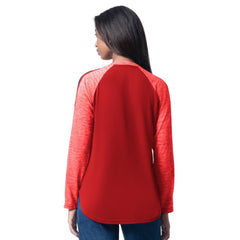 MLB Philadelphia Phillies G-III 4Her by Carl Banks Women's Top Dog Raglan Long Sleeve V-Neck T-Shirt