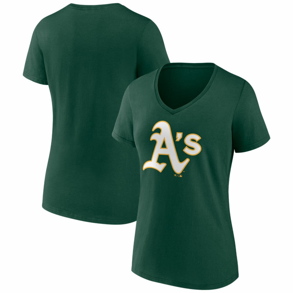 MLB Athletics Women's Logo V-Neck T-Shirt