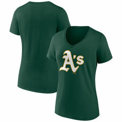MLB Athletics Women's Logo V-Neck T-Shirt