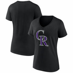 MLB Colorado Rockies Women's Logo V-Neck T-Shirt