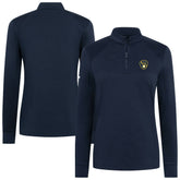MLB Milwaukee Brewers Levelwear Women's Power Insignia 2.0 Quarter-Zip Pullover Top