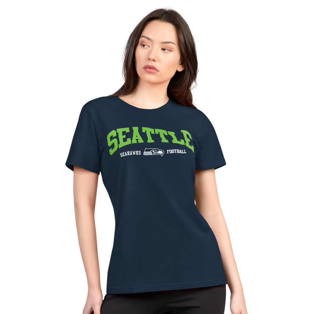 G-III 4Her by Carl Banks Women's Super-Slim Lightweight Winning Crew T-Shirt - Seattle Seahawks