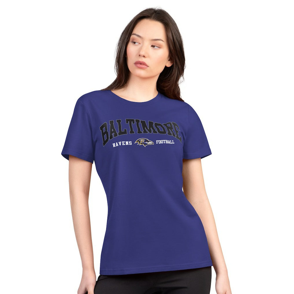 G-III 4Her by Carl Banks Women's Super-Slim Lightweight Winning Crew T-Shirt - Baltimore Ravens