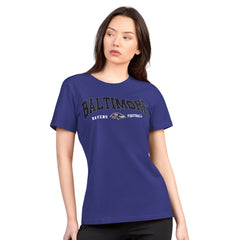 G-III 4Her by Carl Banks Women's Super-Slim Lightweight Winning Crew T-Shirt - Baltimore Ravens