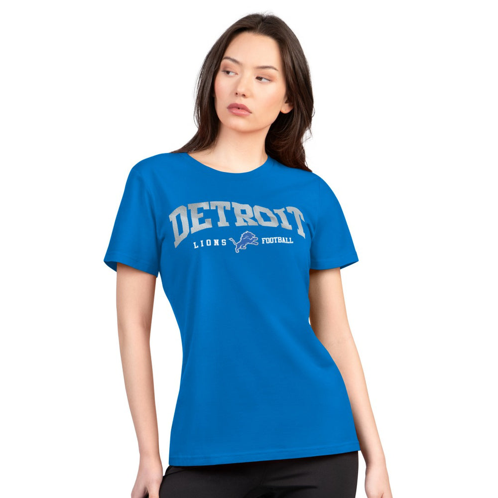 G-III 4Her by Carl Banks Women's Super-Slim Lightweight Winning Crew T-Shirt - Detroit Lions