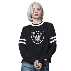 Starter Women's Rally Drop Shoulder Cropped Sweatshirt - Las Vegas Raiders
