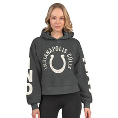 Starter Women's Star Player Cropped Fleece Pullover Hoodie - Indianapolis Colts