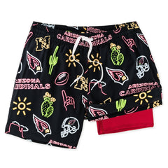 Chubbies The Neon 5.5" Classic Lined Swim Trunks - Arizona Cardinals