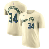 NBA Giannis Antetokounmpo Milwaukee Bucks Unisex 2025/26 City Edition Name & Number T-Shirt