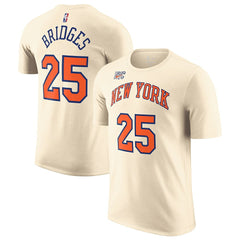 NBA Mikal Bridges New York Knicks Unisex 2025/26 City Edition Name & Number T-Shirt