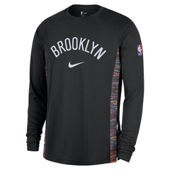 NBA Brooklyn Nets 2025/26 City Edition Authentic Pregame Dri-FIT Long Sleeve Shooting T-Shirt