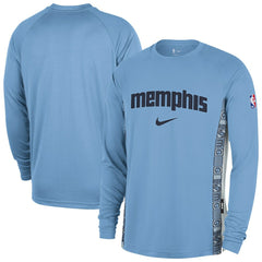 NBA Memphis Grizzlies 2025/26 City Edition Authentic Pregame Dri-FIT Long Sleeve Shooting T-Shirt