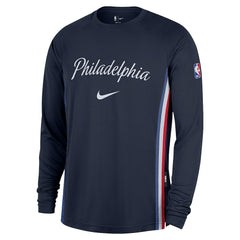 NBA Philadelphia 76ers 2025/26 City Edition Authentic Pregame Dri-FIT Long Sleeve Shooting T-Shirt