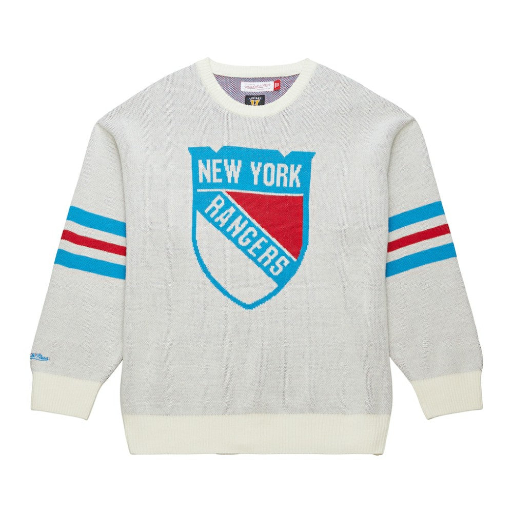 NHL Cream New York Rangers Mitchell & Ness Centennial Retro Logo Sweater
