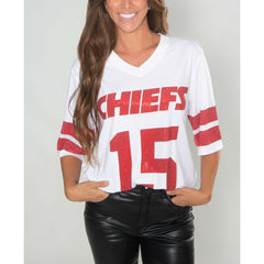 Cuce Women's Crystal V-Neck Tunic - Kansas City Chiefs
