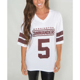 Jayden Daniels Cuce Women's Crystal V-Neck Tunic - Washington Commanders