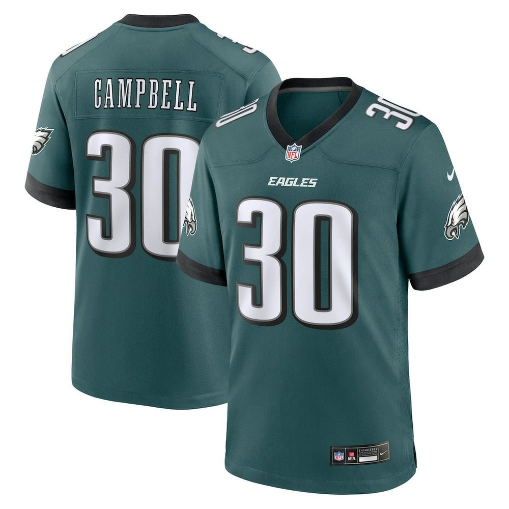 Jihaad Campbell 2025 NFL Draft First Round Pick Game Jersey - Philadelphia Eagles