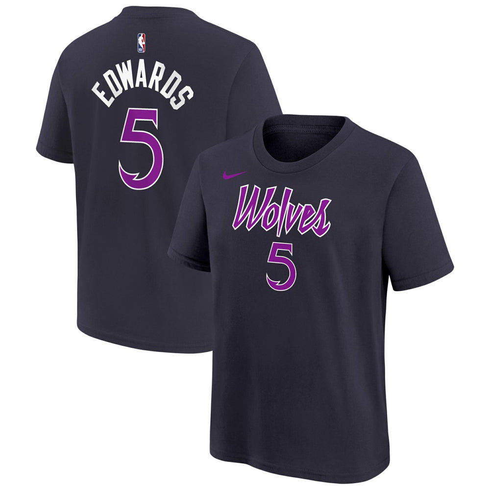 NBA Anthony Edwards Minnesota Timberwolves Youth 2025/26 City Edition Name & Number T-Shirt