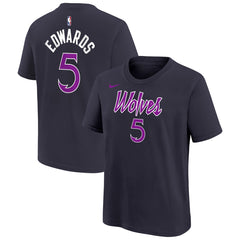 NBA Anthony Edwards Minnesota Timberwolves Youth 2025/26 City Edition Name & Number T-Shirt