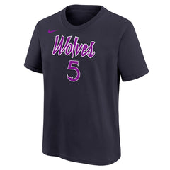 NBA Anthony Edwards Minnesota Timberwolves Youth 2025/26 City Edition Name & Number T-Shirt