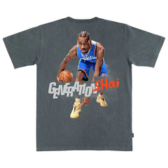 NBA Shai Gilgeous-Alexander Oklahoma City Thunder SLAM Unisex February/March 2025 Cover Graphic Remix T-Shirt