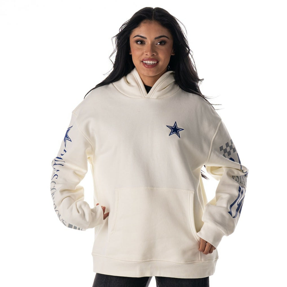 The Wild Collective Unisex Stacked Graphic Sleeve Fleece Hoodie - Dallas Cowboys