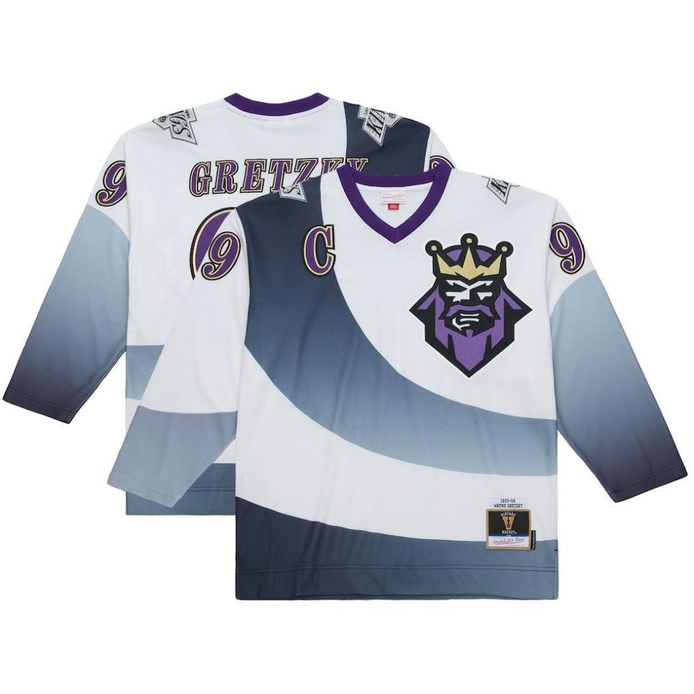 NHL White Wayne Gretzky Los Angeles Kings Mitchell & Ness Big & Tall 1995-96 Blue Line 2.0 Jersey