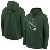 NBA Milwaukee Bucks Youth 2025/26 City Edition Club Fleece Pullover Hoodie