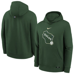 NBA Milwaukee Bucks Youth 2025/26 City Edition Club Fleece Pullover Hoodie