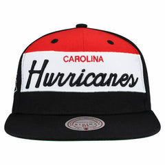 NHL Black Carolina Hurricanes Mitchell & Ness Retro Script Colorblock Snapback Hat