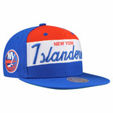 NHL Royal New York Islanders Mitchell & Ness Retro Script Colorblock Snapback Hat
