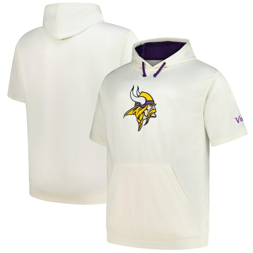 Profile Big & Tall Chest Print and Logo Short Sleeve Pullover Hoodie - Minnesota Vikings