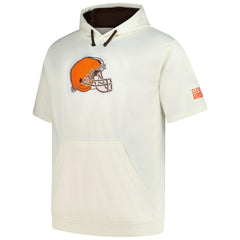 Profile Big & Tall Chest Print and Logo Short Sleeve Pullover Hoodie - Cleveland Browns