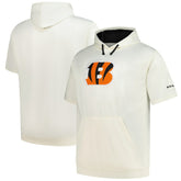 Profile Big & Tall Chest Print and Logo Short Sleeve Pullover Hoodie - Cincinnati Bengals