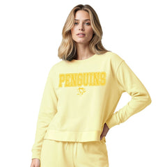 NHL Yellow Pittsburgh Penguins Concepts Sport Women's Tonal Pullover Tri-Blend Sweatshirt
