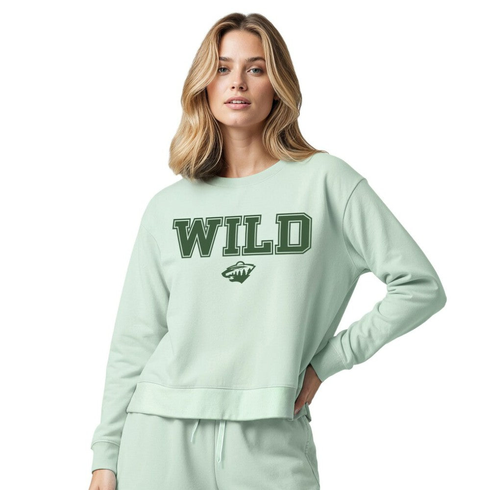 NHL Light Green Minnesota Wild Concepts Sport Women's Tonal Pullover Tri-Blend Sweatshirt