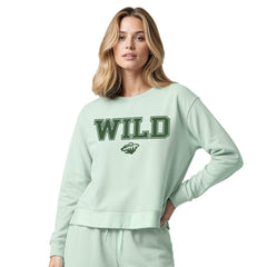 NHL Light Green Minnesota Wild Concepts Sport Women's Tonal Pullover Tri-Blend Sweatshirt