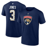 NHL Navy Seth Jones Florida Panthers Fanatics Authentic Stack Name & Number T-Shirt