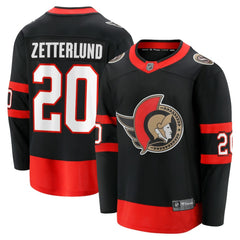 NHL Black Fabian Zetterlund Ottawa Senators Fanatics Home Breakaway Jersey