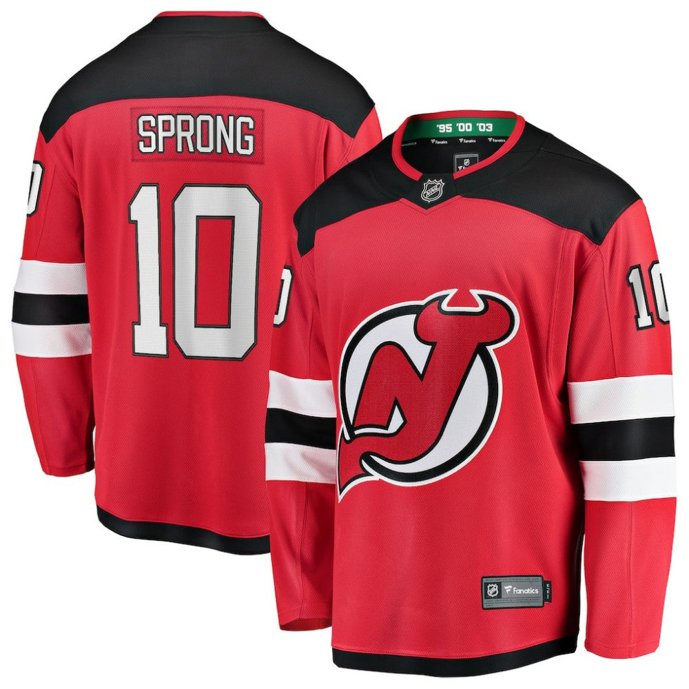 NHL Red Daniel Sprong New Jersey Devils Fanatics Home Breakaway Jersey
