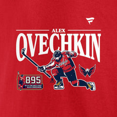 NHL Athletic Red Alexander Ovechkin Washington Capitals Fanatics NHL All-Time Leading Goal Scorer GR8 Celebration T-Shirt