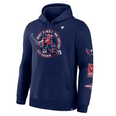 NHL Athletic Navy Alexander Ovechkin Washington Capitals Fanatics NHL All-Time Leading Goal Scorer Badges Pullover Hoodie