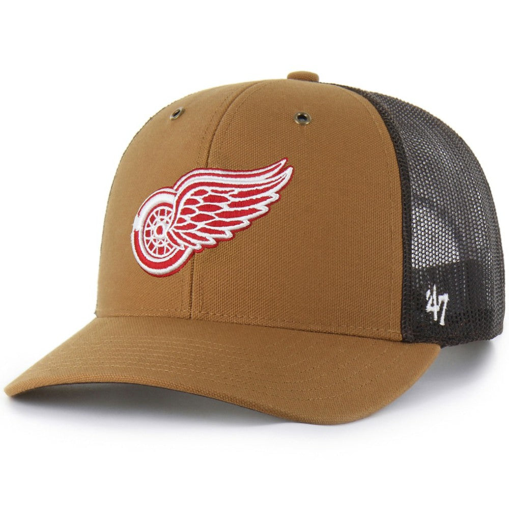 NHL Brown Detroit Red Wings Carhartt x '47 Trucker Adjustable Hat