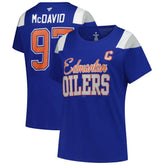 NHL Royal Connor McDavid Edmonton Oilers Fanatics Women's Plus Size Name & Number Scoop Neck T-Shirt