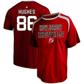 NHL Red Jack Hughes New Jersey Devils Profile Big & Tall Name & Number T-Shirt