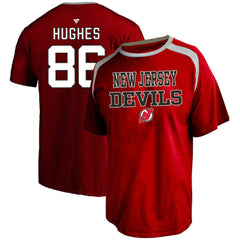 NHL Red Jack Hughes New Jersey Devils Profile Big & Tall Name & Number T-Shirt