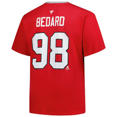 NHL Red Connor Bedard Chicago Blackhawks Profile Big & Tall Name & Number T-Shirt